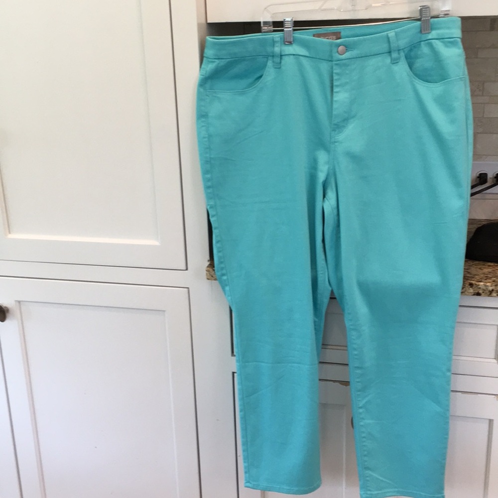 Chicos 3 (size 16) turquoise cotton/spandex pant.